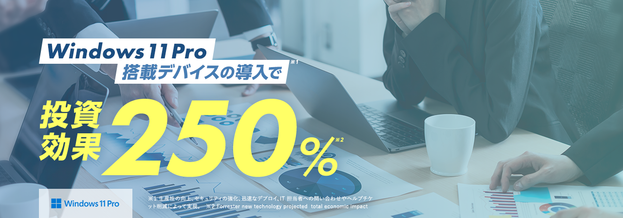 Windows 11 Pro 搭載デバイスの導入で投資効果250％