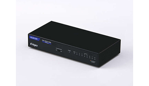 電源を内蔵した金属筐体のGiga対応8ポートスイッチ