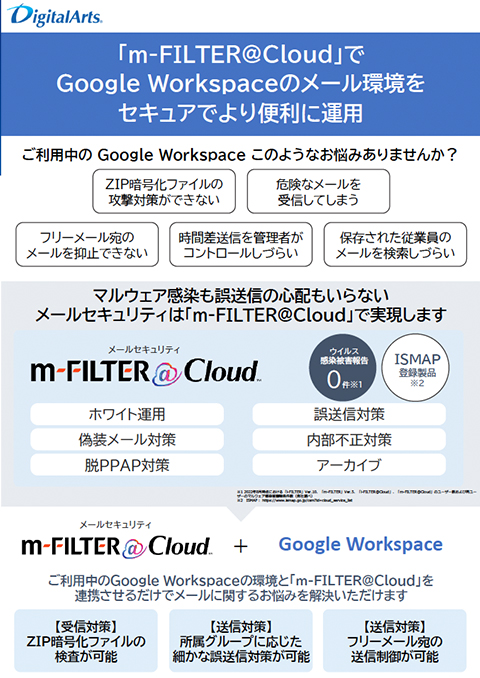「m-FILTER@Cloud」Google Workspace 連携ブローシャ
