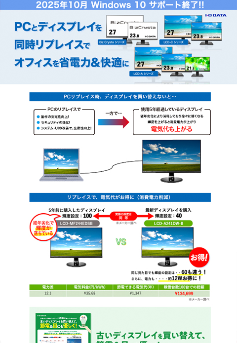 PCとディスプレイを同時リプレイスでオフィスを省電力&快適に