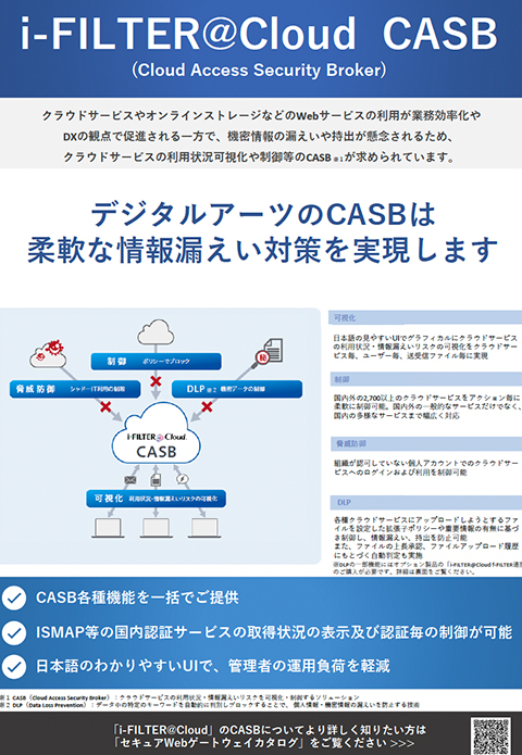 「i-FILTER@Cloud」CASBブローシャ