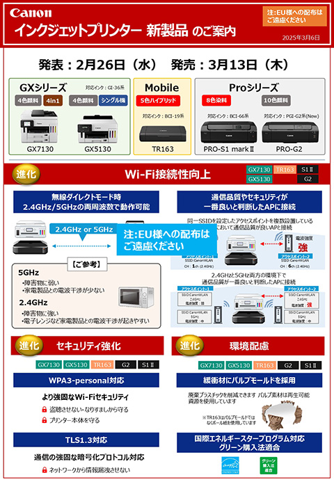 インクジェットプリンター新製品のご紹介