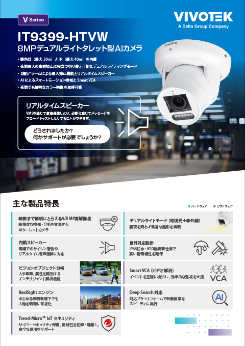 8MPデュアルライトタレット型AIカメラ IT9399-HTVW