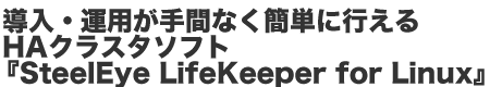 E^pԂȂȒPɍsHANX^\tgwSteelEye LifeKeeper for Linuxx