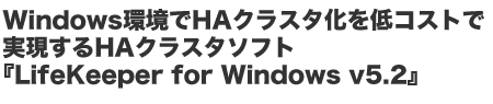 WindowsHANX^RXgŎHANX^\tgwLifeKeeper for Windows v5.2x