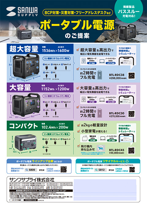 ポータブル電源のご案内