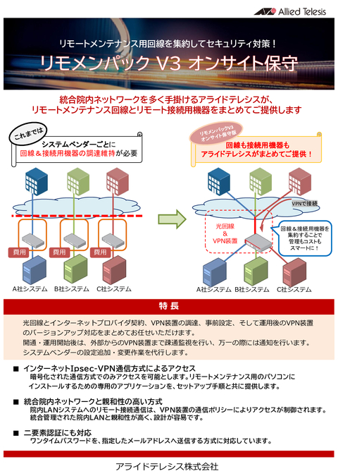 リモートメンテナンス用回線を集約してセキュリティ対策